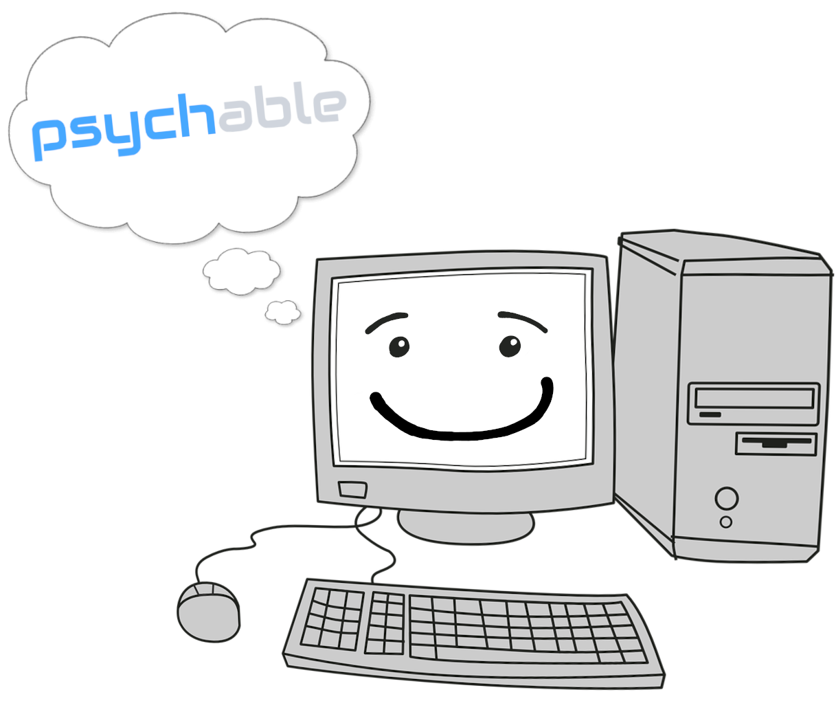 A cartoon of a computer.